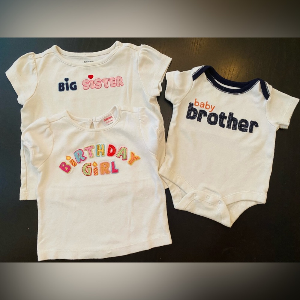 Big Sister Baby Brother Birthday Girl Shirts